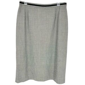 Escada by Saks Black White Wool‎ Pencil Skirt Midi